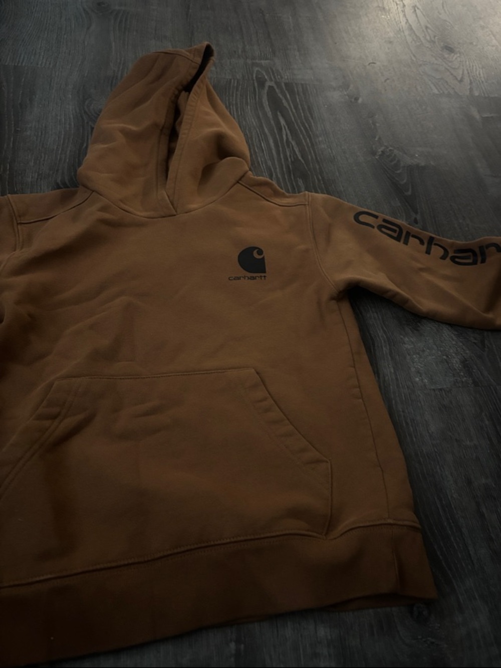 Carhartt Men’s Brown Pullover Sweatshirt with Black Logo